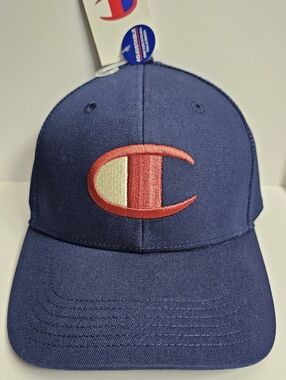Champion adult Logan twill trucker hat mens snapback cap new unisex navy blue